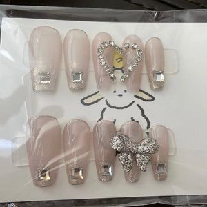 Handmade Press On Nails Light Pink